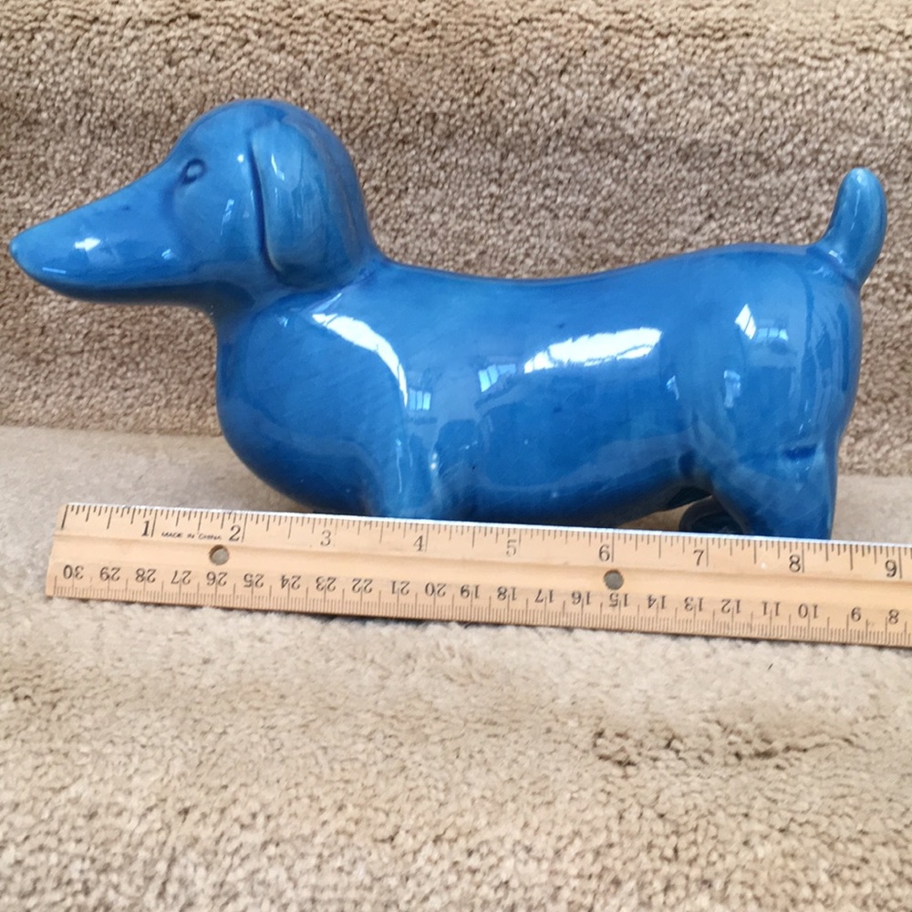 Dachshund decor piece in blue. - Picture 6 of 8